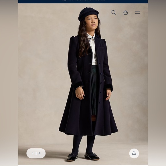 Ralph Lauren Blue Label Navy Pea Coat with Velvet Buttons and Flare! 1 Left Sz8 - Picture 4 of 14